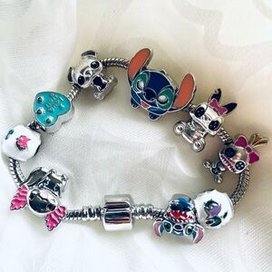 NWOT 7.5" Stitch Charms & Bracelet - Lilo & Stitch Beads Bangle for Women/Girls